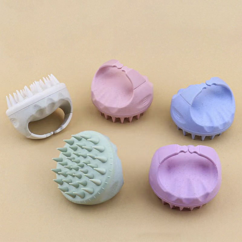 Novos Chegados Escova de Silicone para Couro Cabeludo Massageador Escova de Cabelo de Palha de Trigo Acessório de Cuidado Capilar para Escova de Shampoo Massagem no Couro Cabeludo