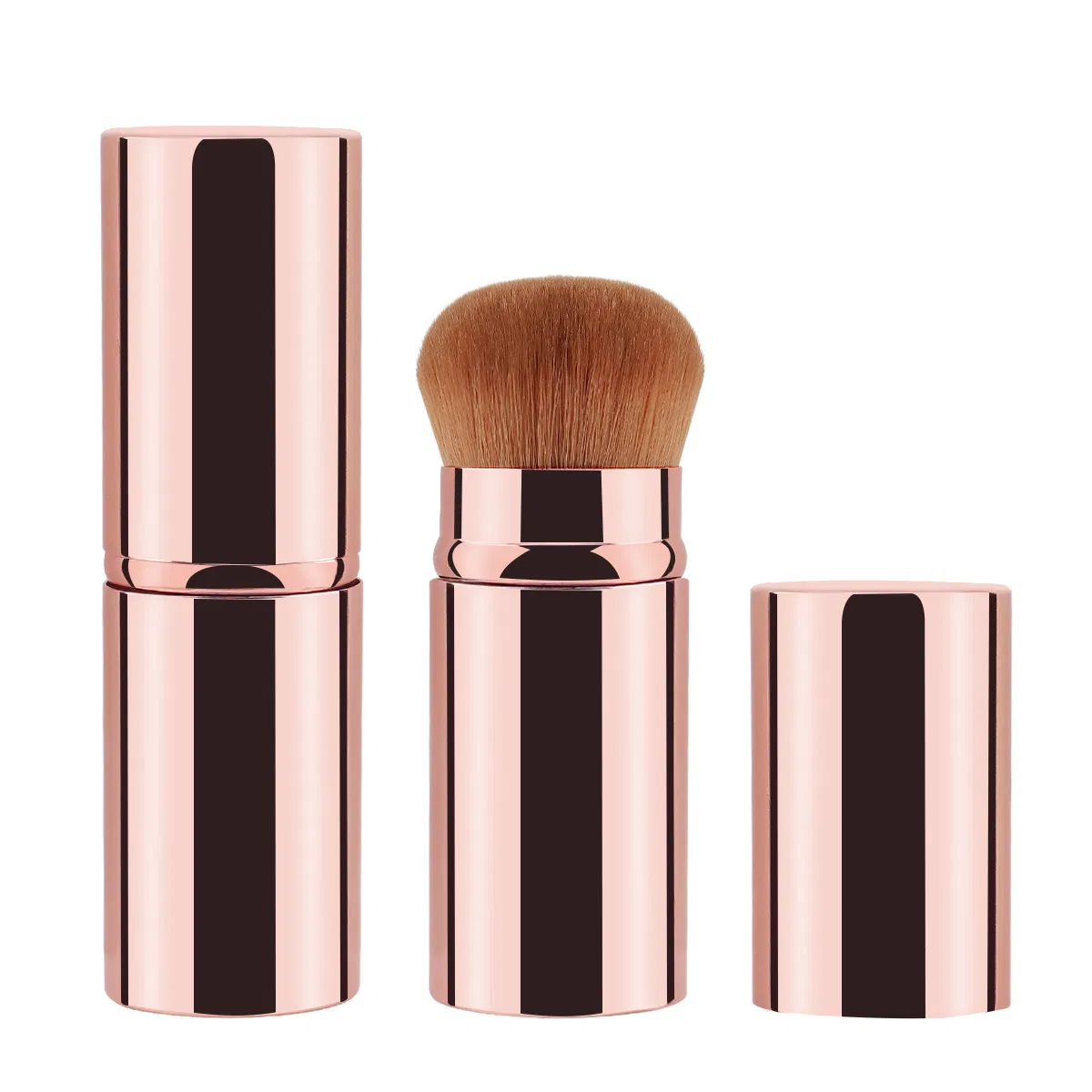 Custom Logo Retractable Makeup Brush Large Powder Blush Kabuki Brush