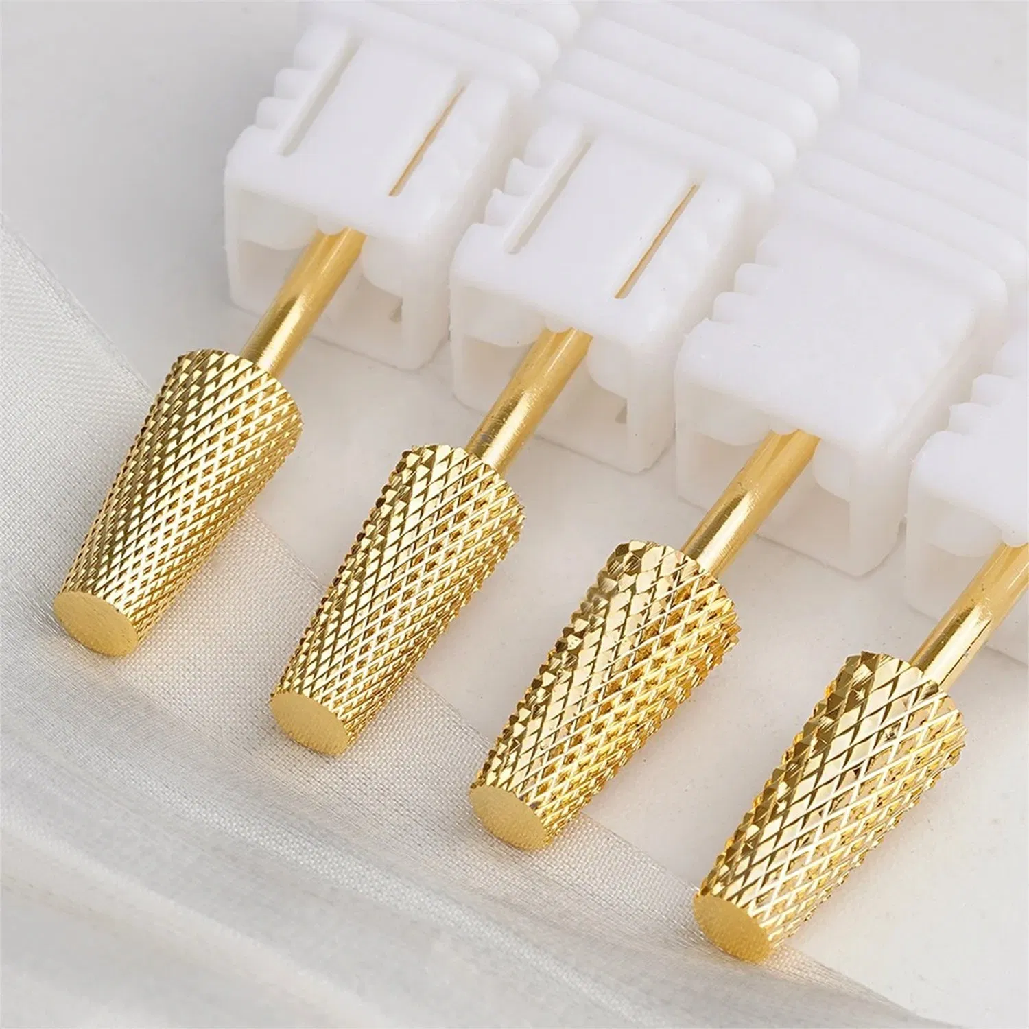 6.0mm Conjunto de Brocas de Unha em Ouro com Ponta Cônica Corte Cruzado para Remover Gel e Cutículas Acessórios para Efile