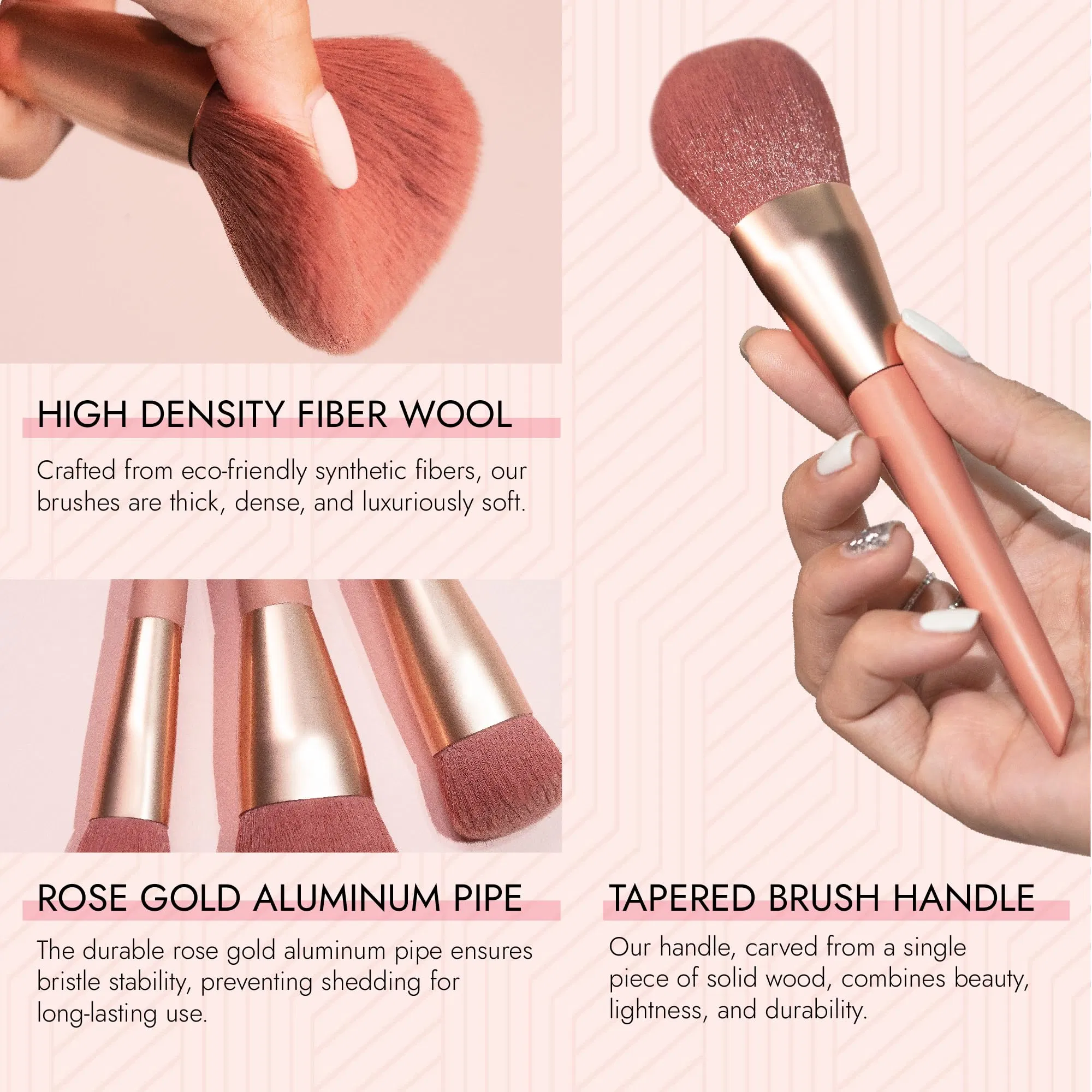 High Back 11 PCS Professional Luxury Women Makeup Brush Set