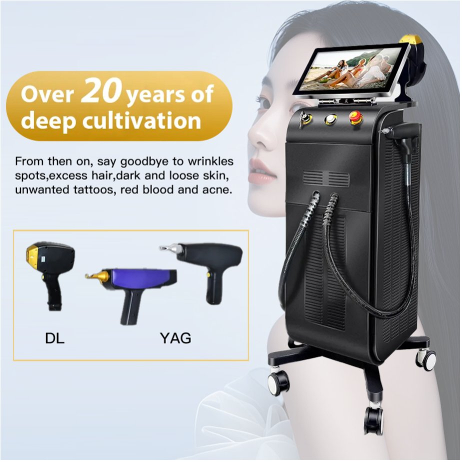 Ferramenta de Remoção de Cabelo e Tatuagem de Salão de Beleza Profissional 2 em 1 para uma Transformação Bonita com YAG