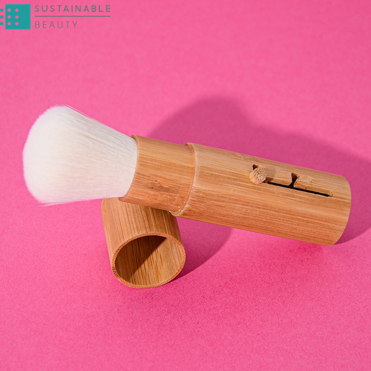 Conjunto de Pincéis de Maquiagem de Alta Qualidade em Cabelo de Cabra Mini e Bambu para Viagens de Luxo com Marca Própria