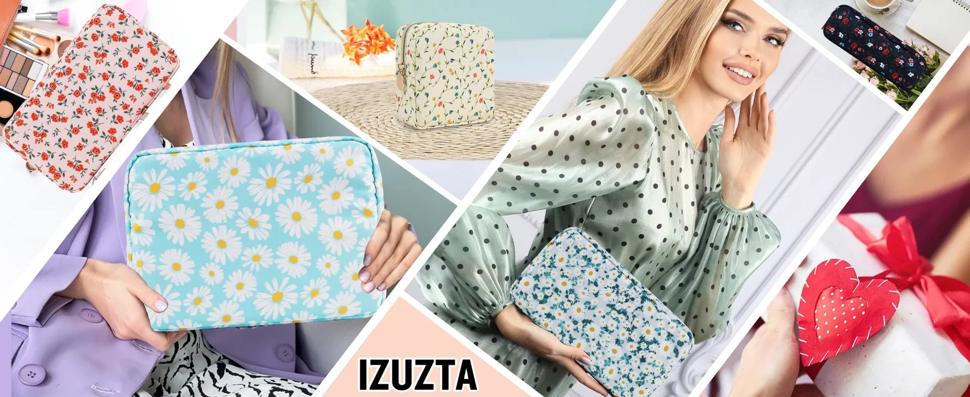 Bolsa de Maquiagem Floral