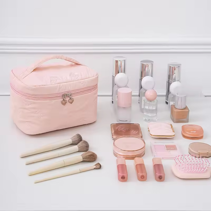 Bolsa de Maquiagem para Viagem Feminina de Grande Capacidade para Produtos de Cuidado com a Pele e Pincéis