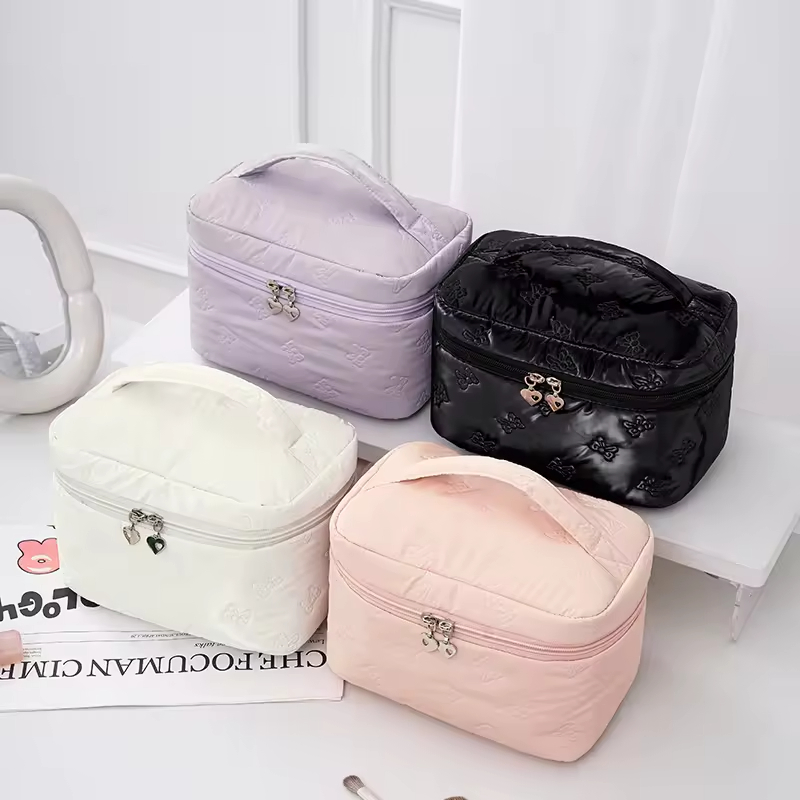 Bolsa de Maquiagem para Viagem Feminina de Grande Capacidade para Produtos de Cuidado com a Pele e Pincéis