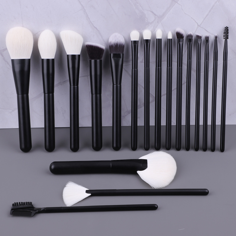 2022 Conjunto de Pincéis de Maquiagem de Madeira de Luxo de Alta Qualidade com Cabelo Natural 18PCS Pincéis de Maquiagem Veganos de Cabelo de Cabra com Logo Personalizado