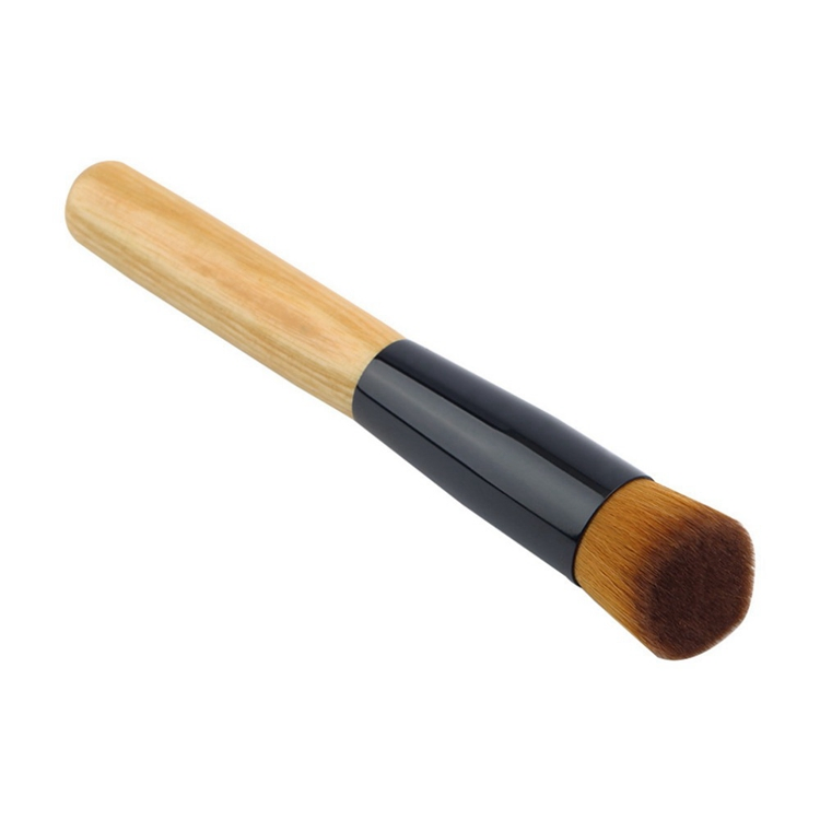 Pincel de Maquiagem Angular de Bambu para Fundação, Ferramentas de Maquiagem PRO Anguladas Veganas e Macias