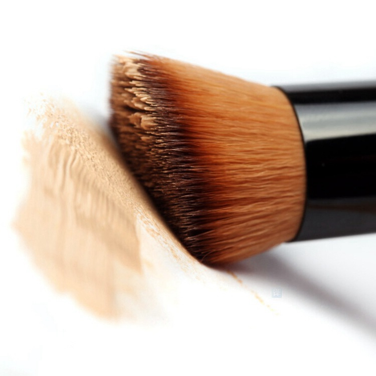 Pincel de Maquiagem Angular de Bambu para Fundação, Ferramentas de Maquiagem PRO Anguladas Veganas e Macias