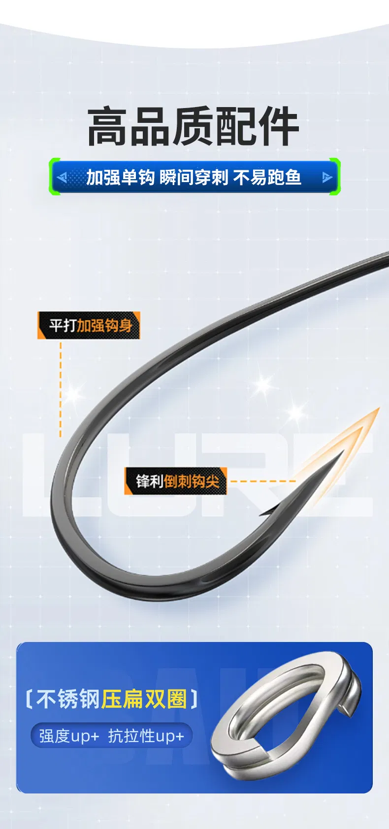 Isca de Pesca Thunderfrog com Duplo Gancho e Dupla Barba Acessórios de Equipamento de Pesca