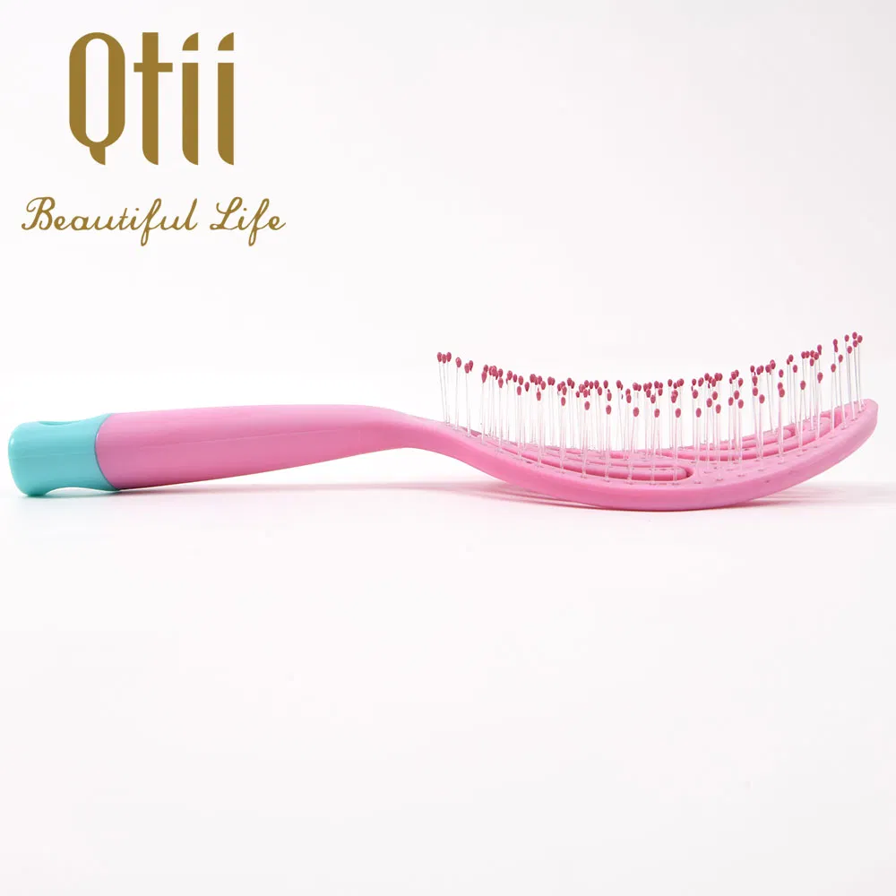 Escova de Cabelo com Ondas Curvas Ventiladas para Massagem Gradiente com Pinos de Nylon Ultra Macios