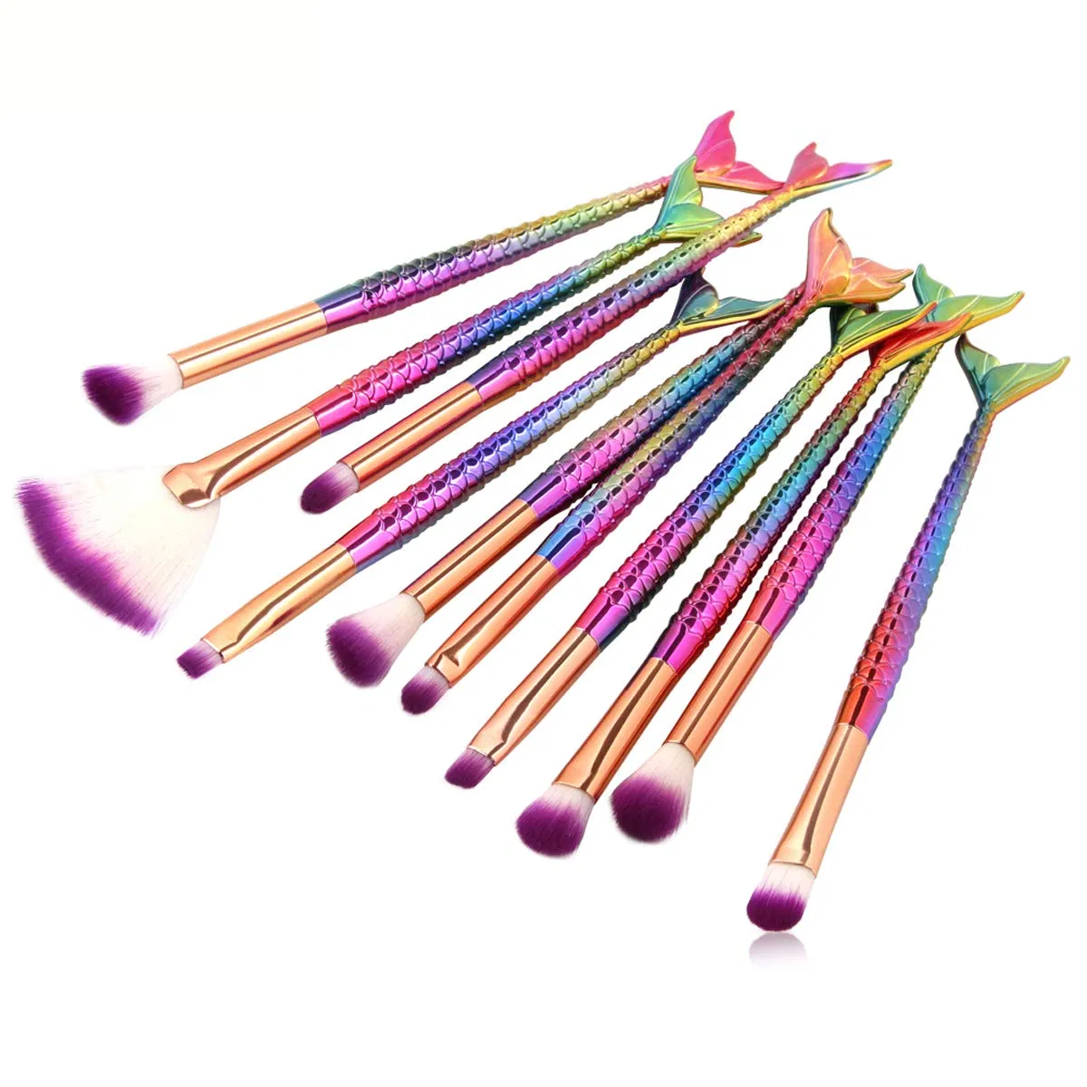 Conjunto de Pincéis de Maquiagem Beautichen 10-Piece com Estojo de Couro Vegano - Kit de Pincéis Cosméticos Profissionais para Salão