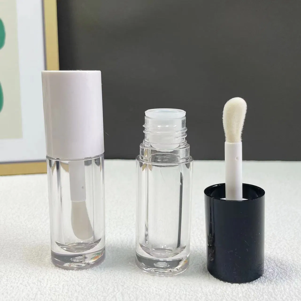 Personalizar Logo ABS 6ml Tubo de Gloss Labial com Cabeça de Pincel Grande Embalagem de Tubo Líquido para Maquiagem
