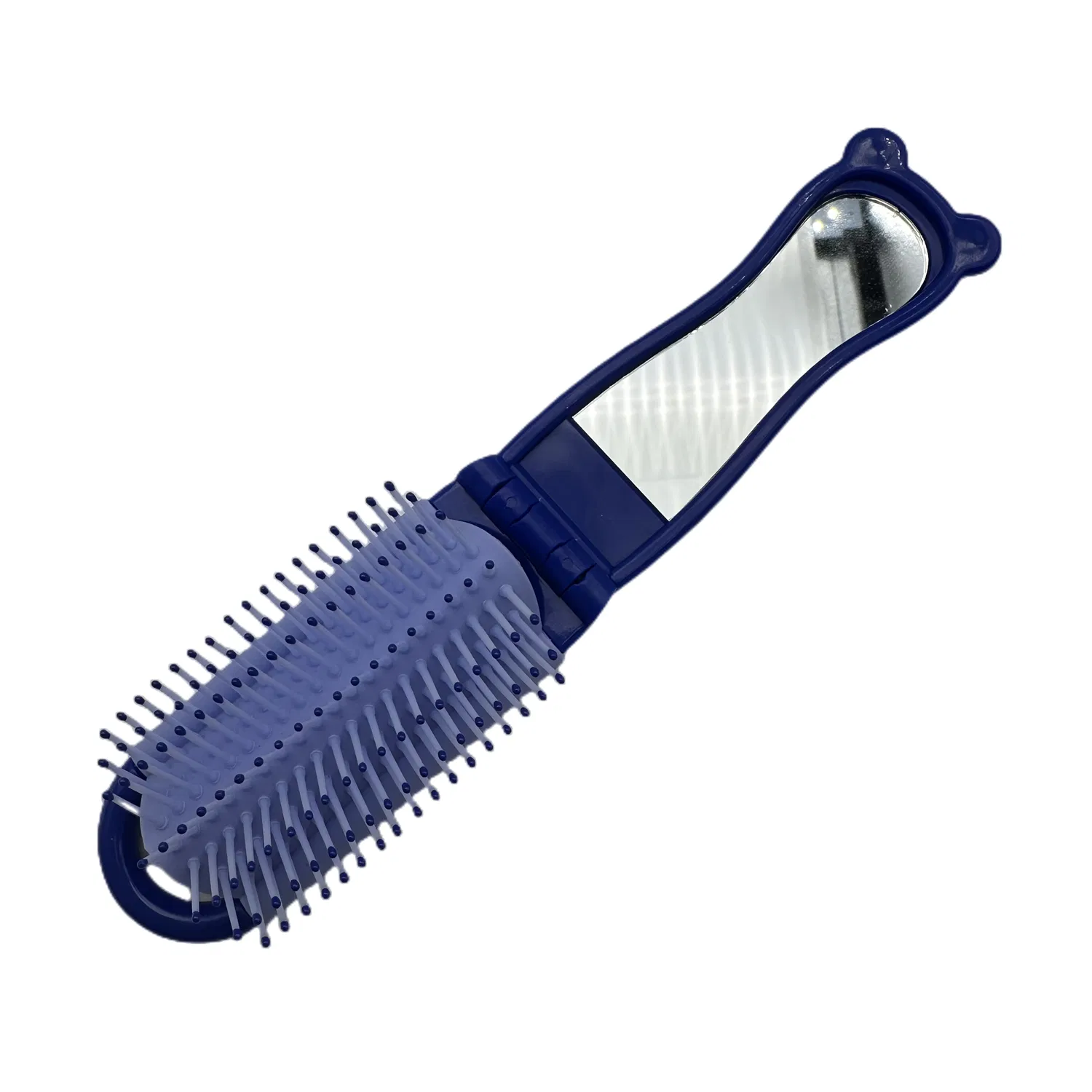 Pente de cabelo portátil em miniatura para viagem Beautichen com espelho de maquiagem dobrável