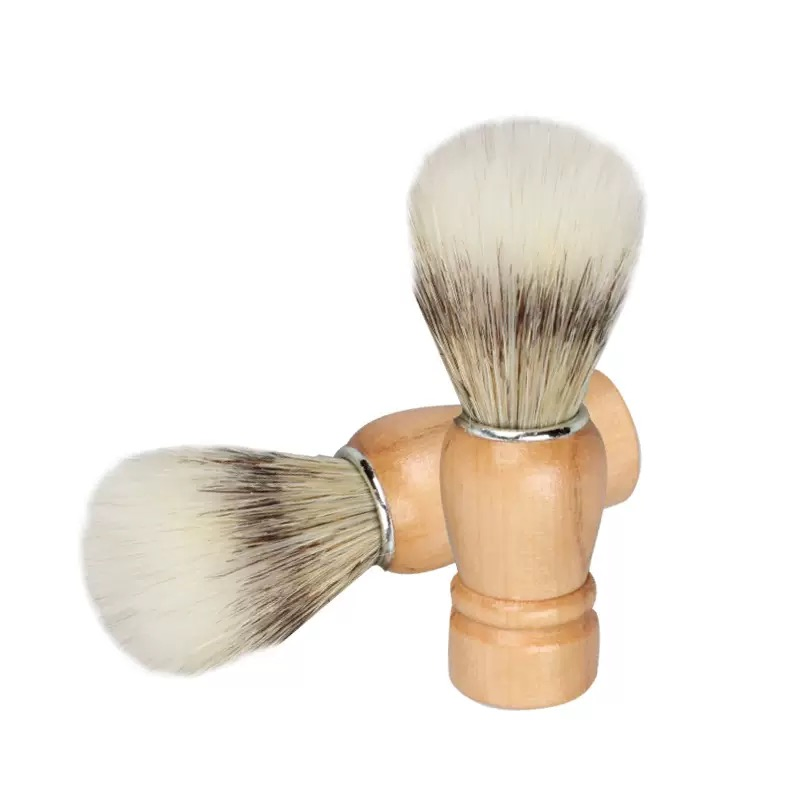 Pincel de Barba Masculino Ecológico Portátil, Escova Natural para Barba, Ferramenta de Limpeza Facial para Barba