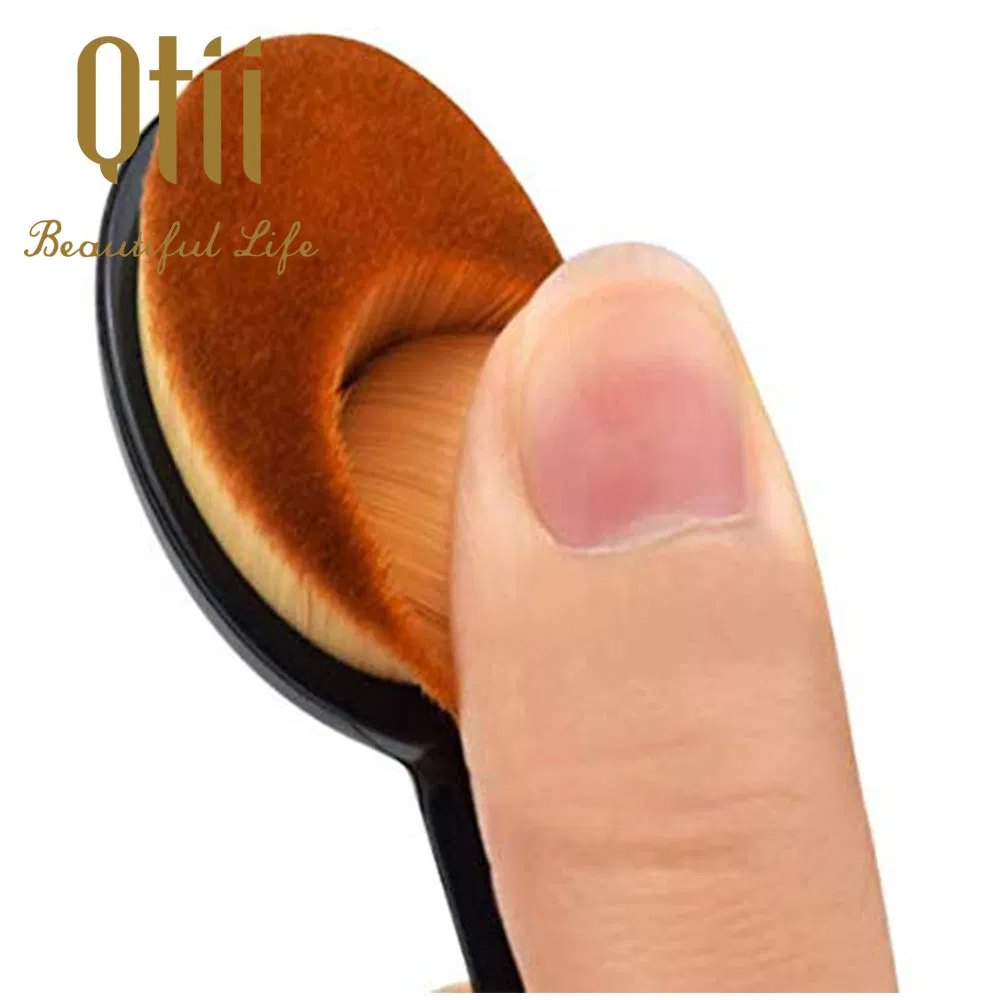 Conjunto de Ferramentas de Maquiagem com Escova de Dente Redonda para Fundação, Esponja Livre de Látex com Limpador de Escova