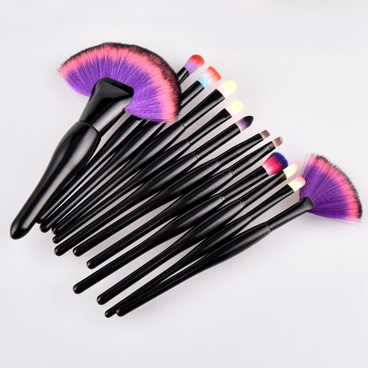 Preto 22 Pincel de Maquiagem Natural Cerdas de Nylon Coloridas Pincel de Maquiagem Profissional Rótulo Privado Conjunto de Pincéis de Maquiagem por Atacado