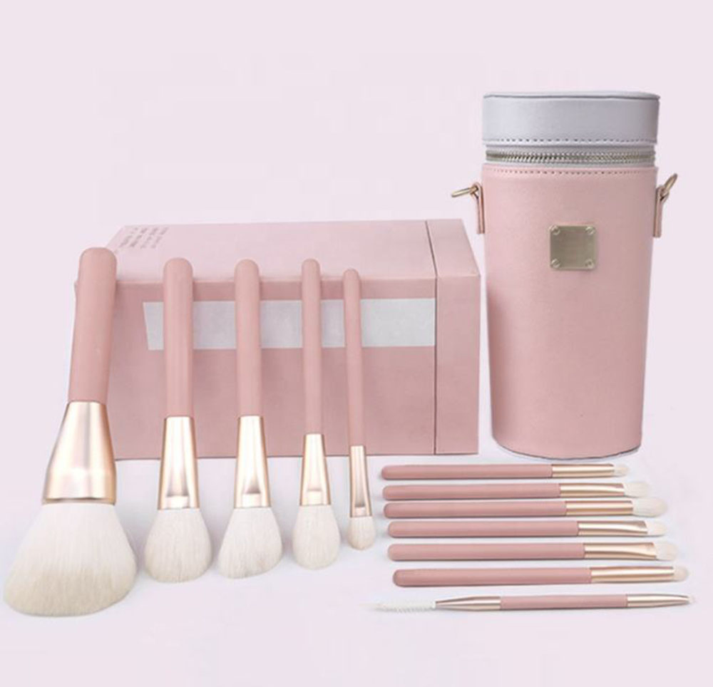 12 PCS Pink Portable Super Soft ODM OEM Customized Makeup Brush Set T