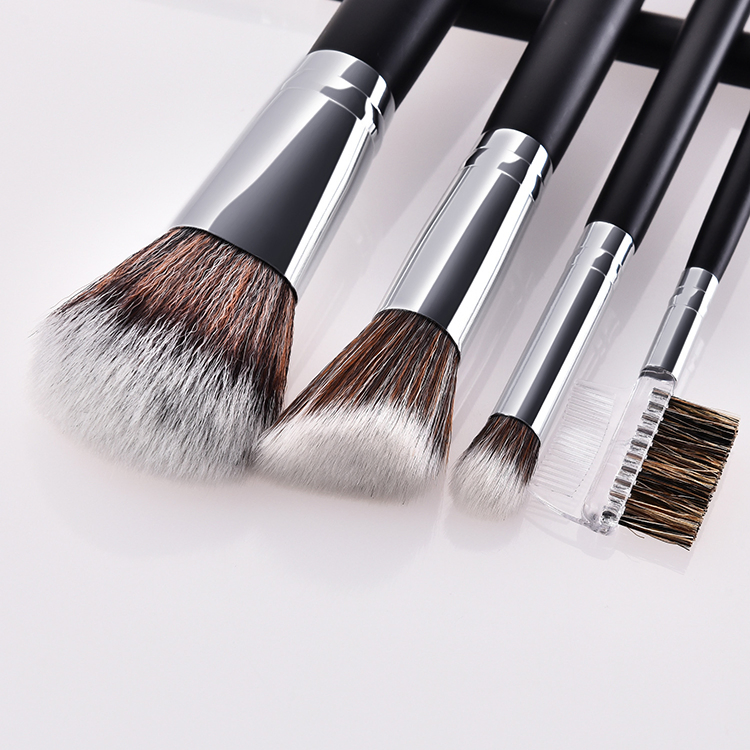 Conjunto de Pincéis de Maquiagem Premium para Mistura de Base, Blush, Corretivo e Sombra, Cerdas Sintéticas Livre de Crueldade, Dourado Rosa