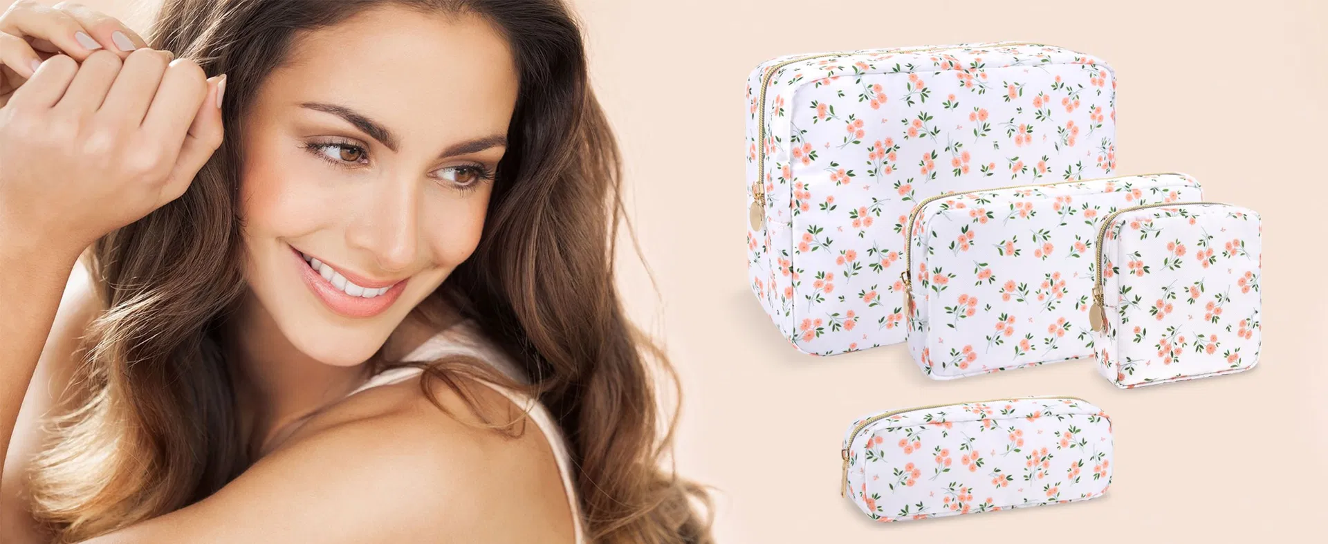 Bolsa de Maquiagem Floral