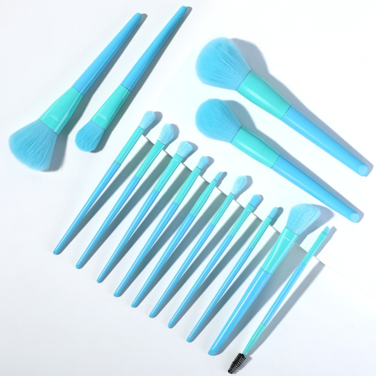 Pincéis de Maquiagem Veganos de Cores Doces com Cerdas Macias em Pequena Embalagem Rótulo Privado 14 PCS