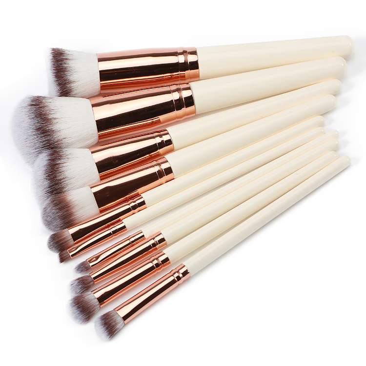 10PCS Pincel de Maquiagem de Fibra Sintética Premium Livre de Crueldade para Mistura de Base, Blush, Corretivo, Sombra de Olhos, Inclui Bolsa de Maquiagem de Viagem