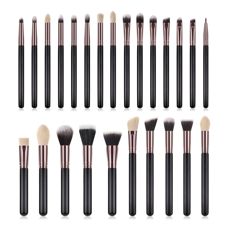 25PCS Conjunto de Pincéis de Maquiagem Profissional de Luxo e Livre de Crueldade com Brilho