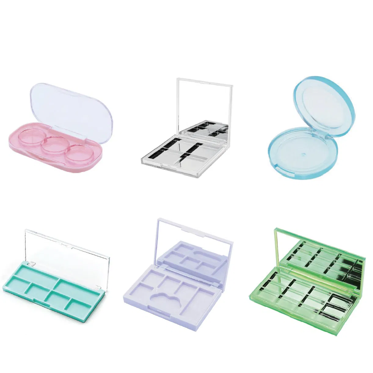 Embalagem de Cosméticos para Sombra de Olhos da China PC Compact 4 6 8 10 12 15 24 Caixa de Estojo de Paleta de Sombra de Olhos Vazia para Maquiagem Facial para Fábrica de Beleza