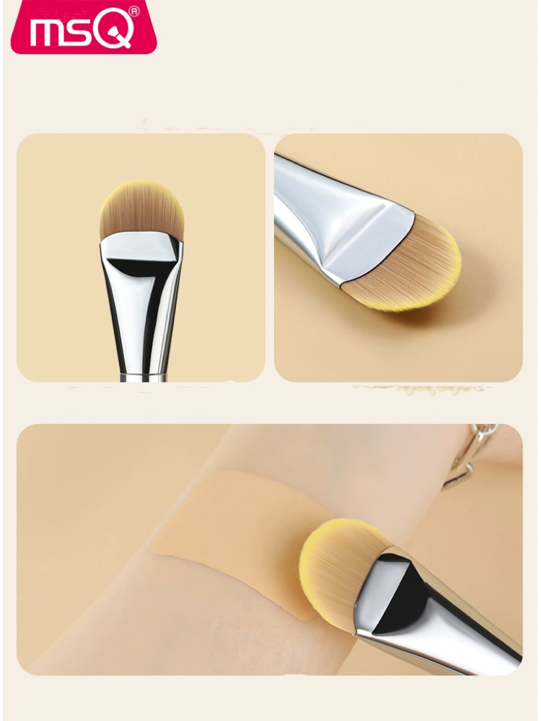 MSQ High Quality Single Flat Foundation Brush Synthetic Hair Makeup Brush with Convenient Handle for Face Application