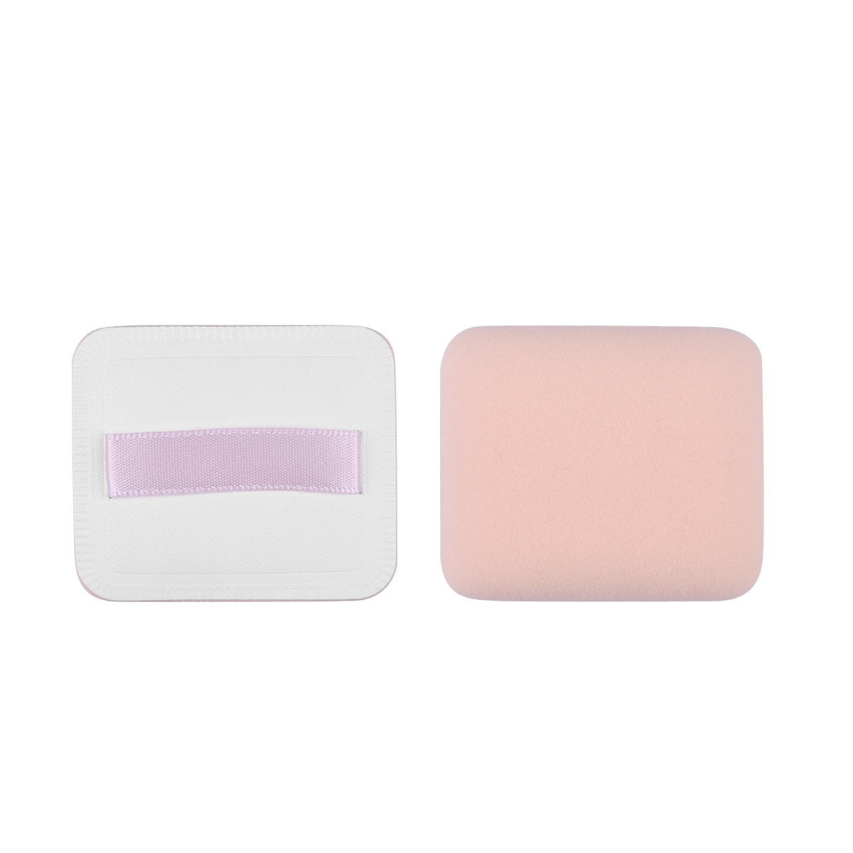 Wholesale Portable Marshmallow Puff Wet Dry Powder Makeup Cushion Puff Soft Round Square Triangle Thick Puff with Ribbon Custom