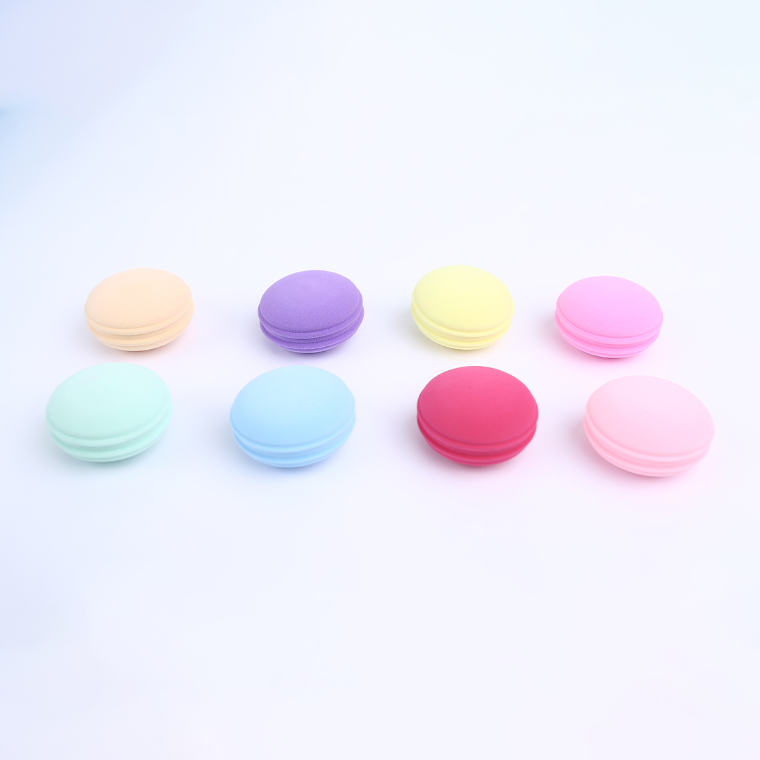Good Quality Sponge Macarons Shape Customized Color Washable Makeup Sponge Blender Sponge
