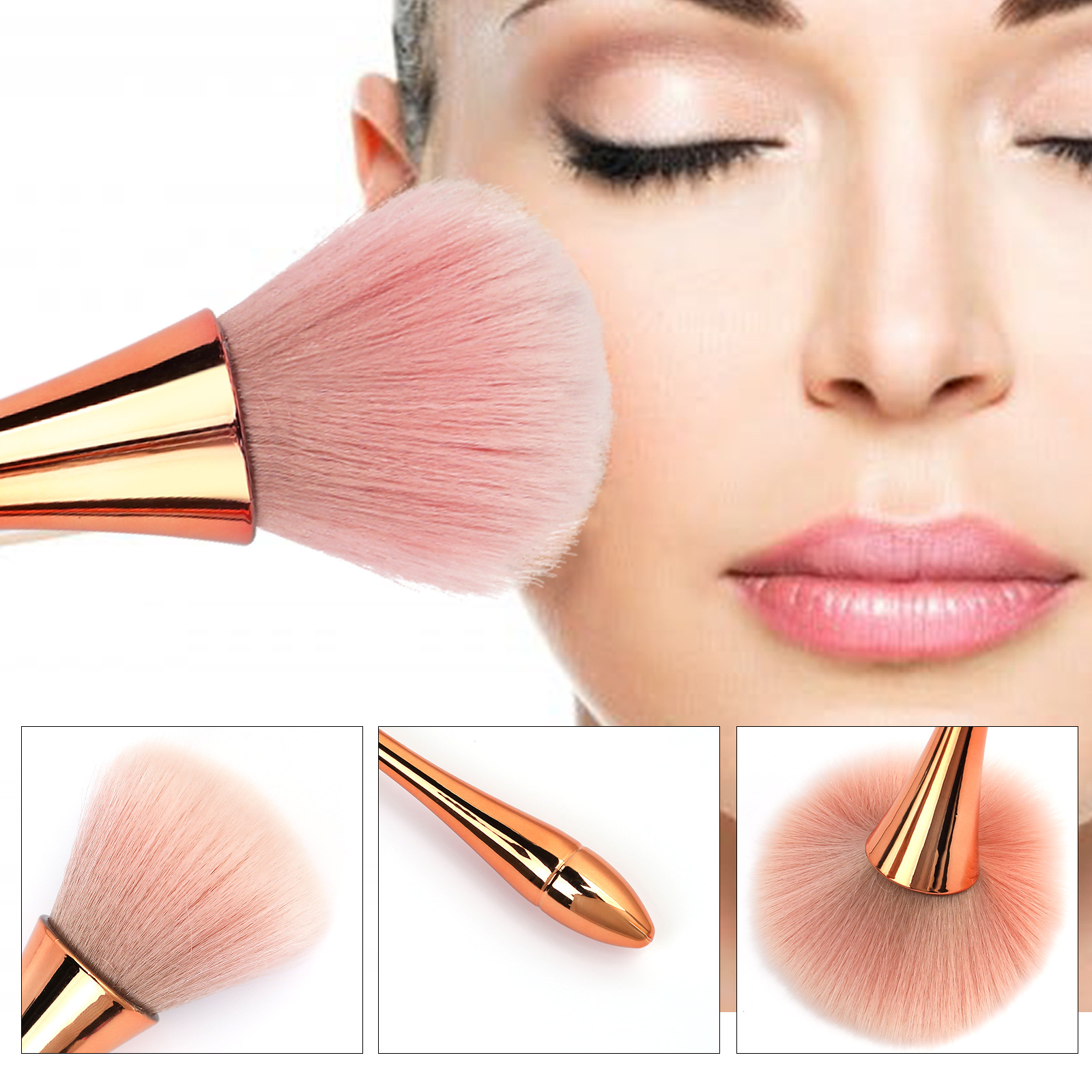 Slim Waist Nail Art Dust Brush Blusher Compatible Makeup Brush Internet Celebrity Loose Powder Brush
