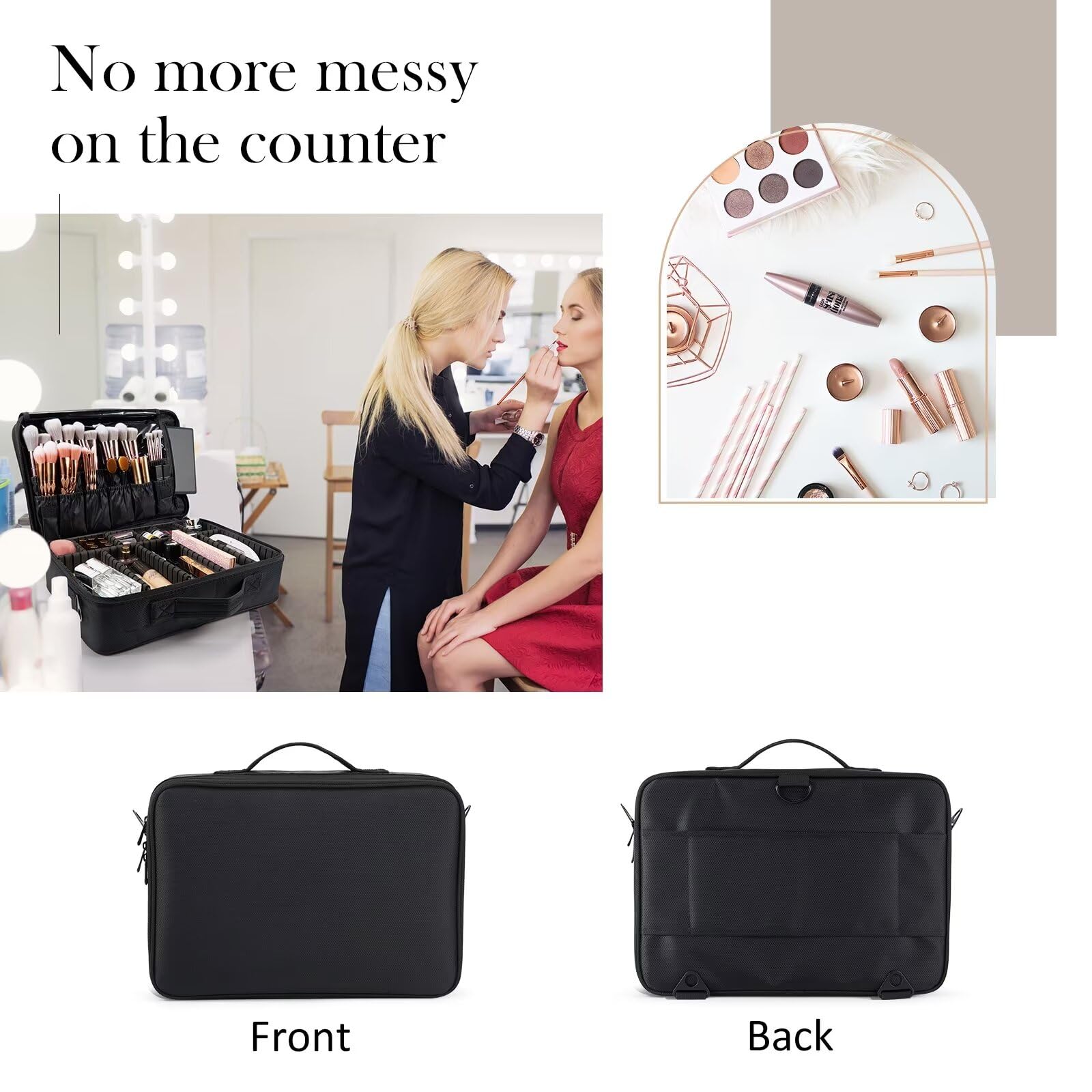 Professional Makeup Case with Mirror Travelling Cosmetic Organizer Bag Salon Barber Case Travel Makeup Box Nail Suitcase Divider
