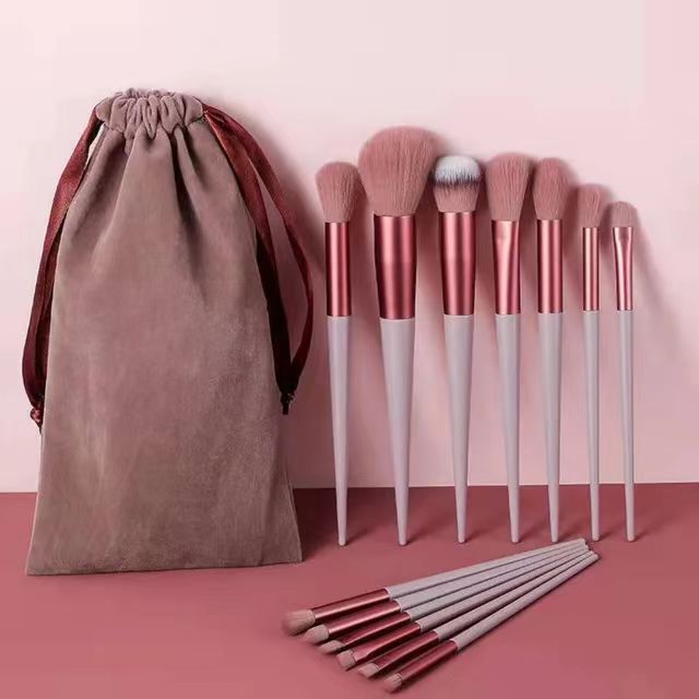 13pcs Super Soft Blush Eyeshadow Cosmetic Brush Foundation Women Flat Shape Soft Makeup Tools Bag Powder Eye Makeup Brushes Set