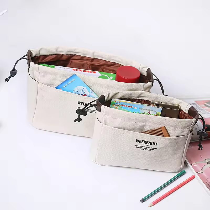 Portable Multifunctional Travel Organizer Bag Multiple Pockets Eco-friendly Water Resistant Canvas Cosmetic Bag