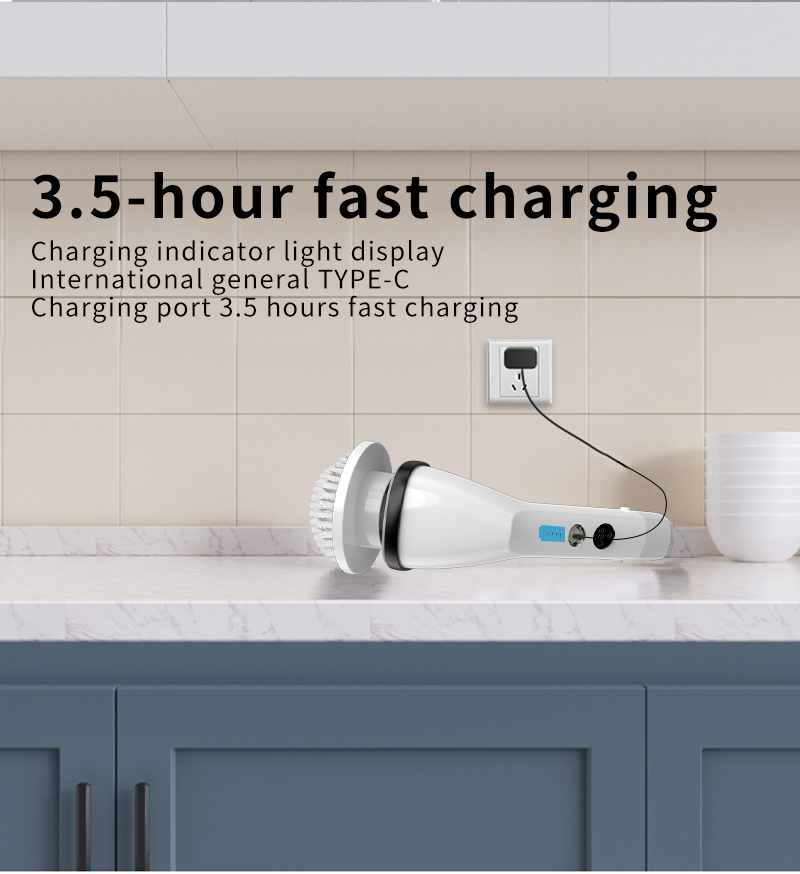 Electric for Cordless Cleaning Brush Rechargeable Power Floor Scrubber Brush Bathroom Kitchen Car Outdoor Household