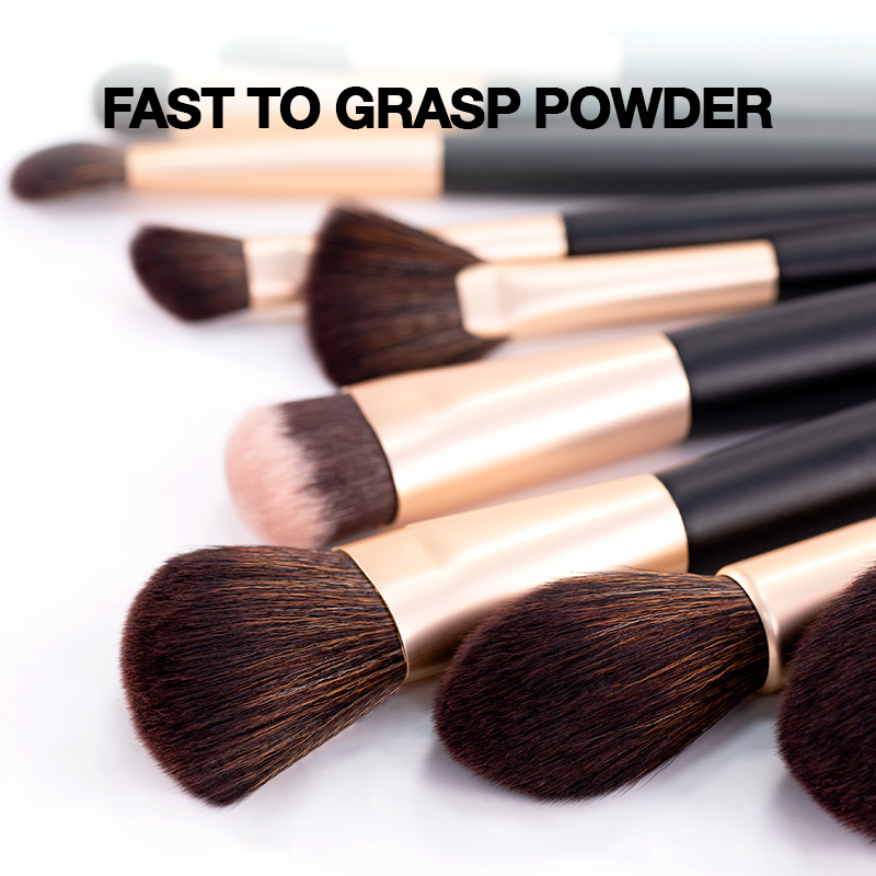 12pc Luxury All Round Powder Brush Buffing Setting Makeup Brush Kit Custom logo Beauty Brushes Set Wholesale