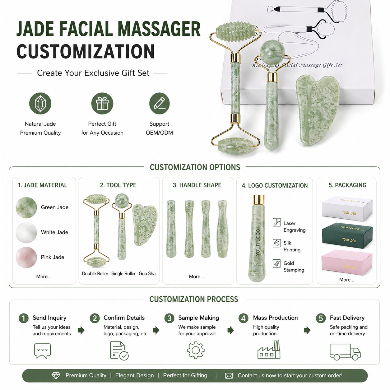 One Stop Beauty Tools Supplier Custom Makeup Sponge Makeup Brush Jade Roller Private Label