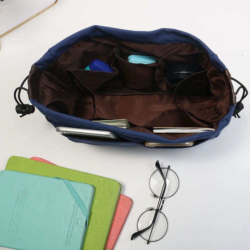 Portable Multifunctional Travel Organizer Bag Multiple Pockets Eco-friendly Water Resistant Canvas Cosmetic Bag