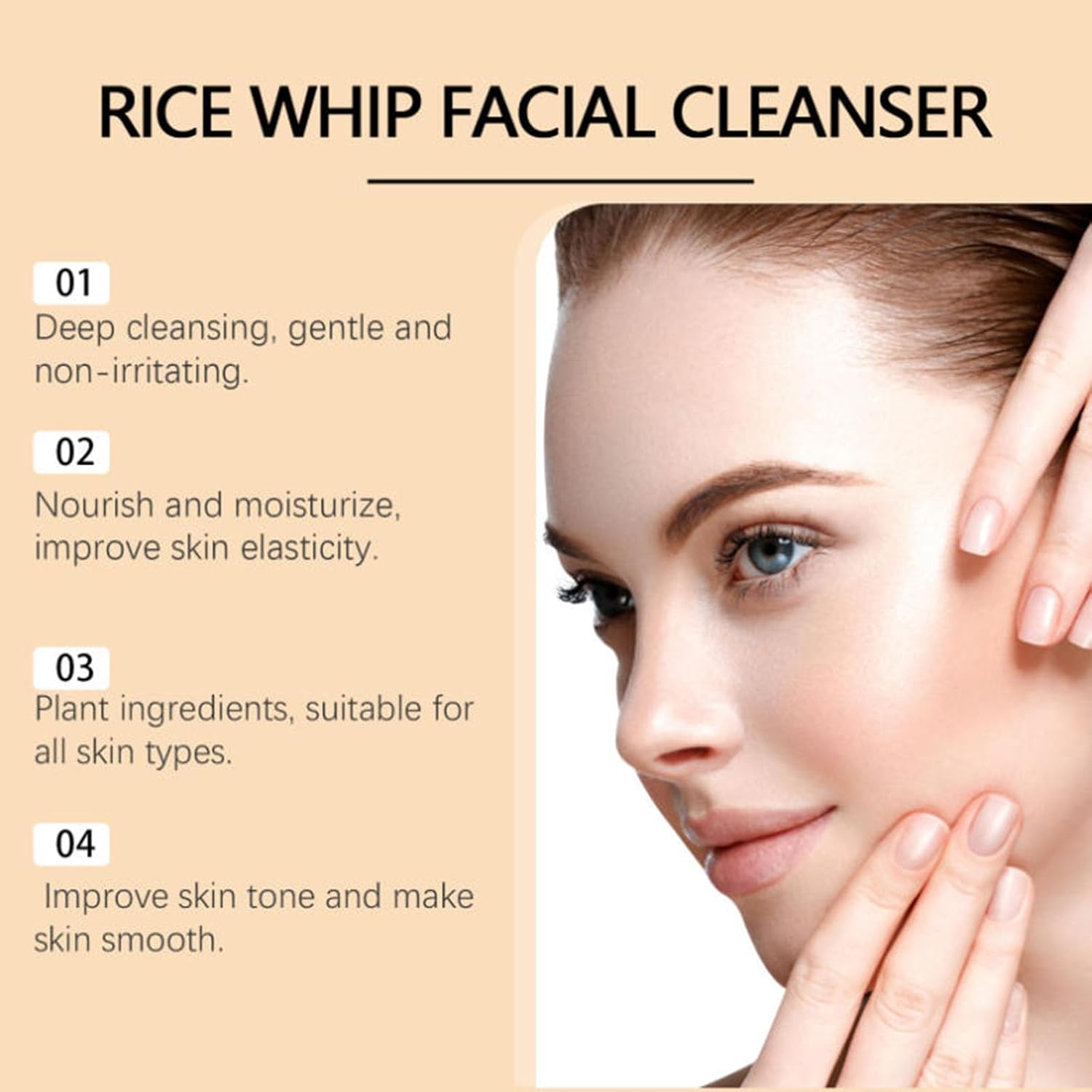 Korean Skincare Rice Facial Cleanser Gentle Foaming Cleanser Controls Oil Nourishes Skin Cleanses Pores For All Skin Types