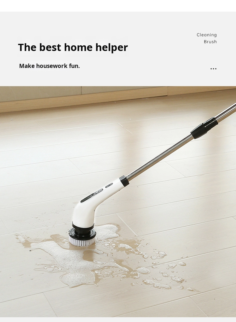 Electric Spin Scrubber Waterproof Bathroom 360 Cordless Cleaner Brush with Long Handle