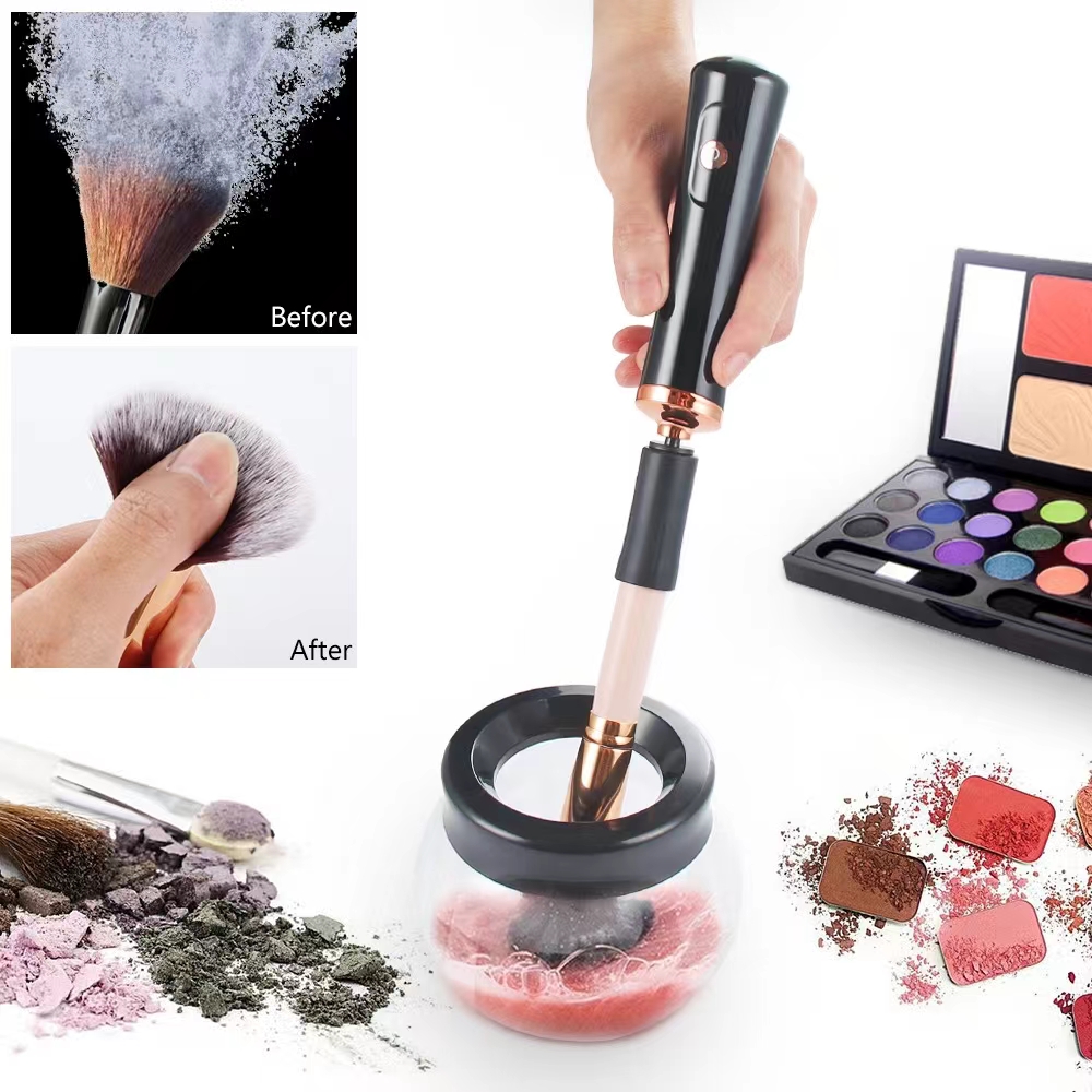 Wholesale Private Label Portable New Electric Makeup Brush Cleaner Automatic Brush Washer Cleaning Quick-drying Tool
