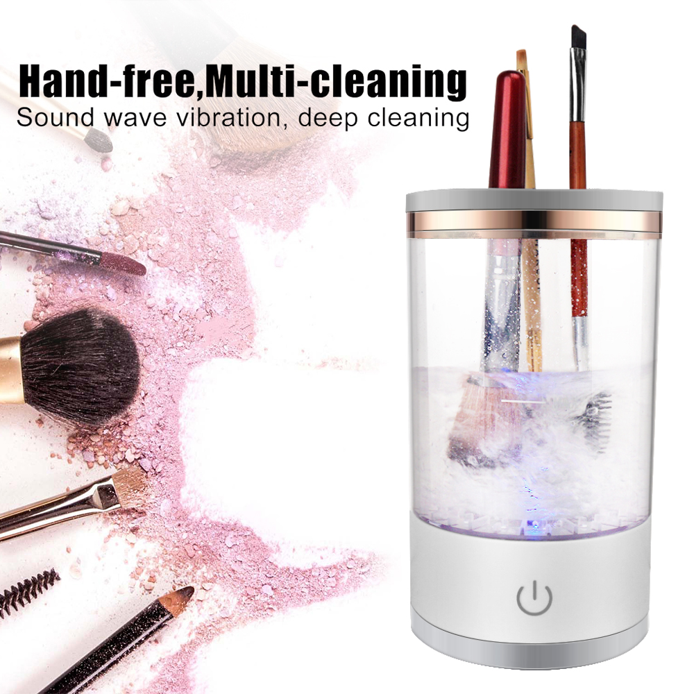 USB Plug ABS Electric Cosmetic Brush Cleaner with Automatic Spinning Fits All Sizes for Commercial &amp; Home Use