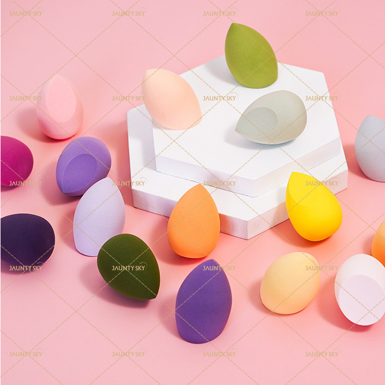 Jaunty Sky High Quality Beauty Egg Puff Latex Customized Foundation Applicator Sponges Free Blender Bag Makeup Tool