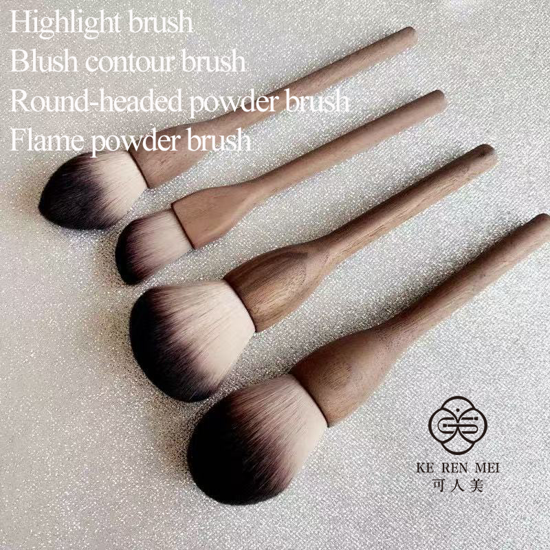 Professional Powder Brush Pick up Soft Bristles Seamless Blending Natural Finish Fit Makeup Effect No Flying Flame Powder Brush