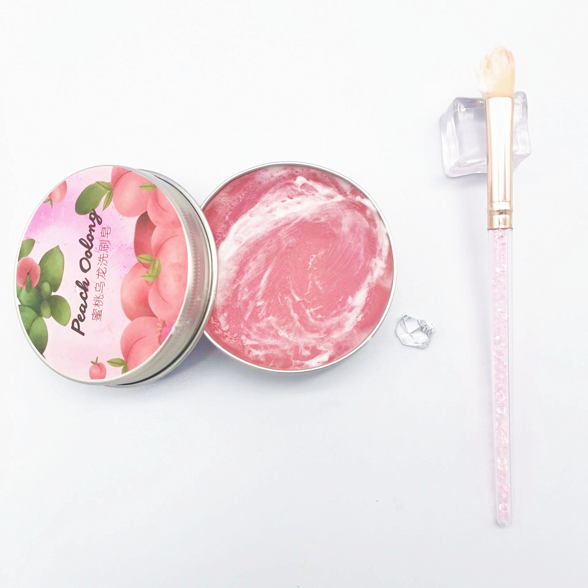 Hot Sale Makeup Brush Cleaning Washing Tin Box Soap Custom Logo Cosmetic Brush Solid Cleaner Brush Soap