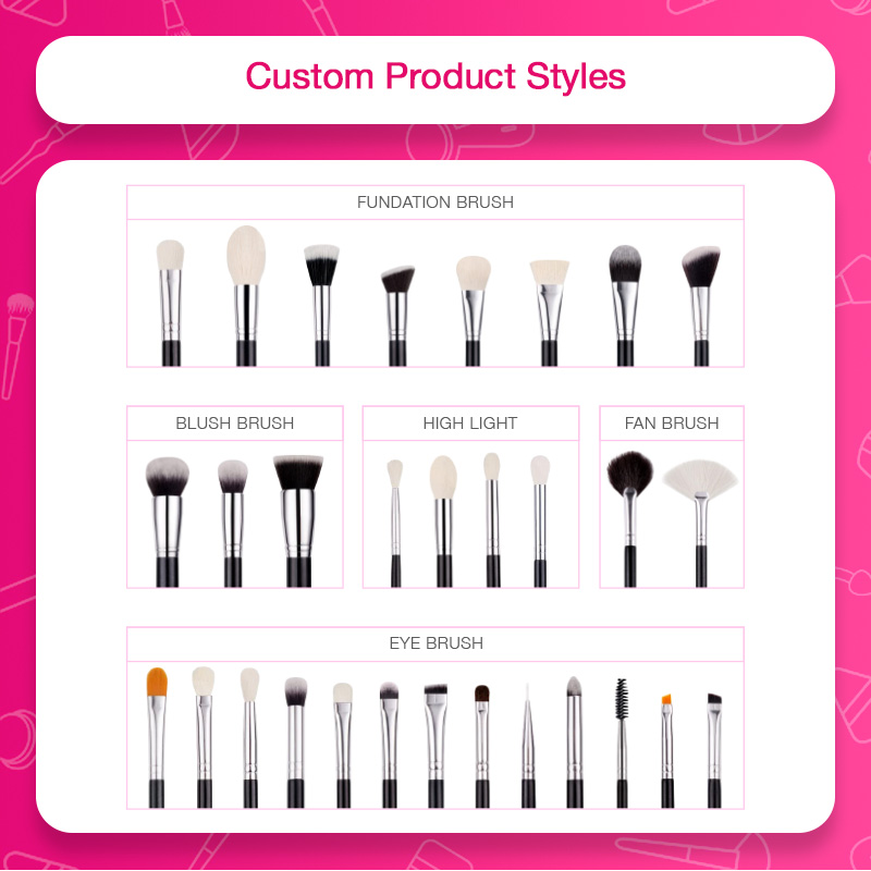 2 in 1 Vegan Dual Ended Makeup Brushes Set Custom Logo Contouring Blending Cosmetic Brushes Kit for Makeup