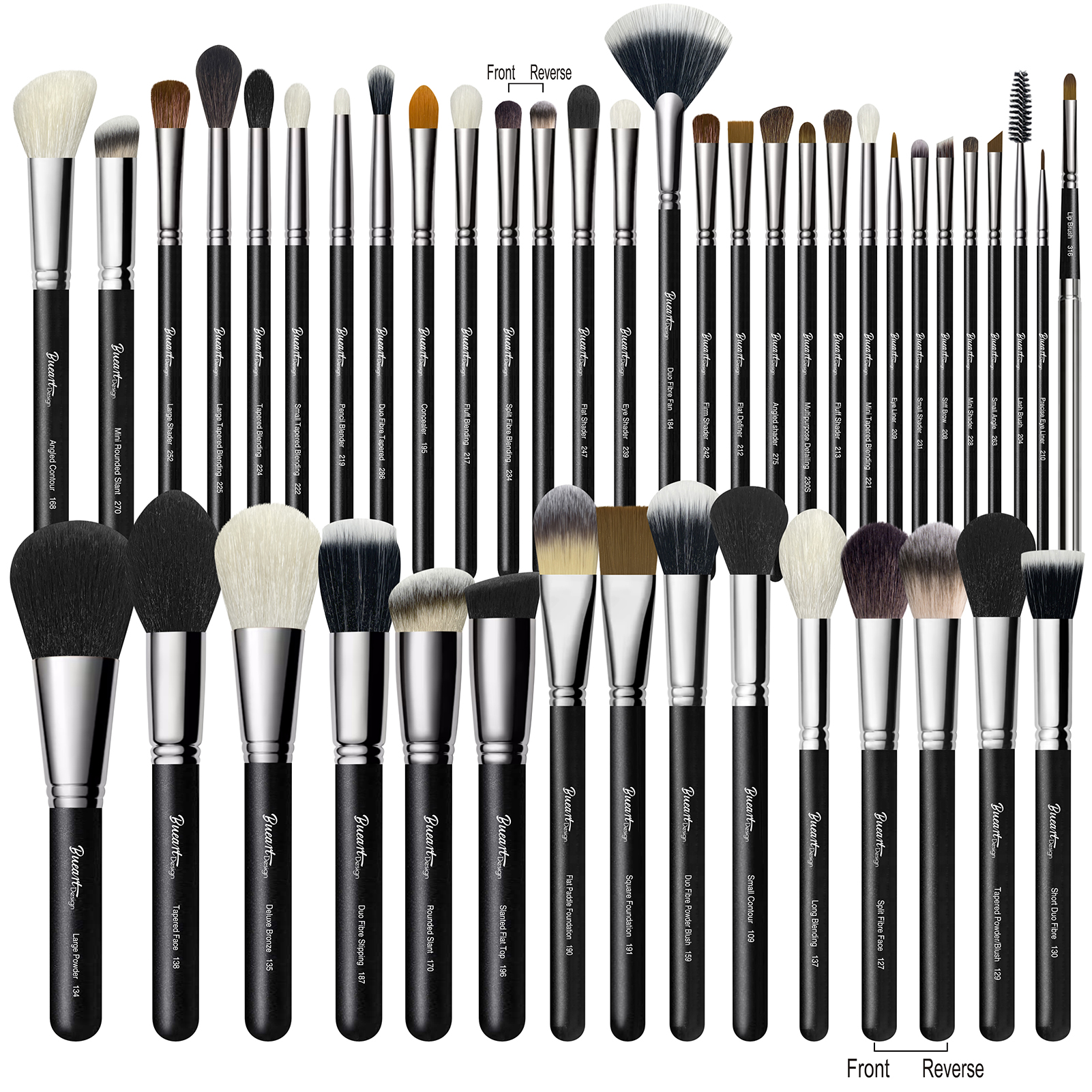 Daily Queen &amp; M-A-C 42pcs Sepr Series Black Animal Goat Hair Professional Powder Foundation Eyeshadow Makeup Brush Set