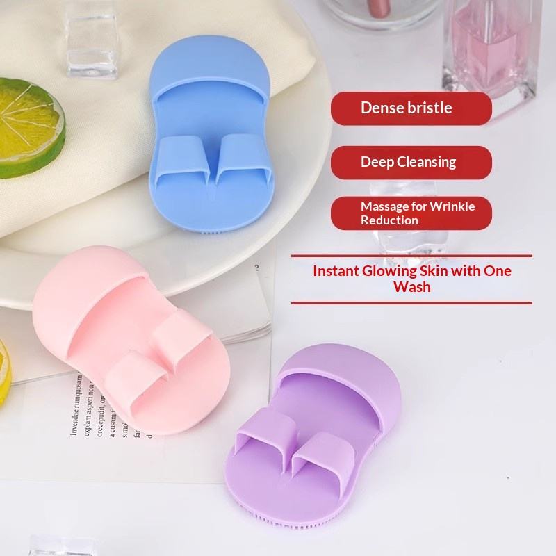 Mini Silicone Finger Face Brush, Soft Silicone Exfoliating Cleanser For Nose, Blackhead &amp; Makeup Removal