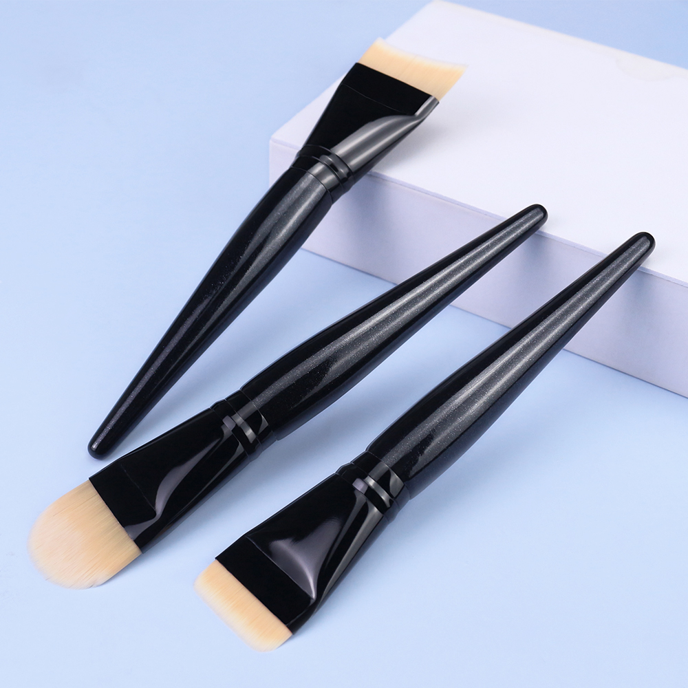 Moon Shape Liquid Foundation Brush Flat Head Curved Non-Powder Absorbing One-Line Fitting Brush Single Makeup Brush