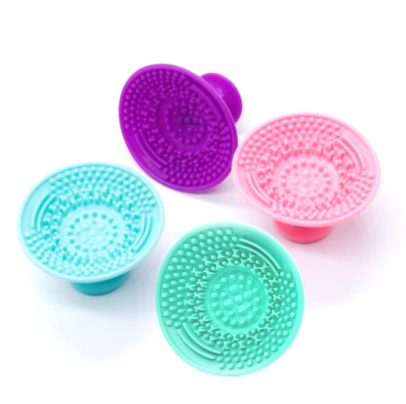 Silicone Makeup Brush Cleaning Mat Pad Set Cosmetic Brush Scrubber Portable Washing Tool